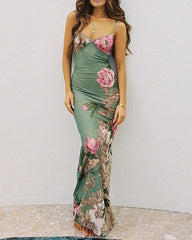Sexy Slim Long Floral Dress
