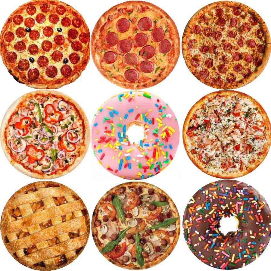 Warm coral fleece tortilla pizza blanket mexican round shape lavash wool sofa plaid plush bedspread winter throw blanket