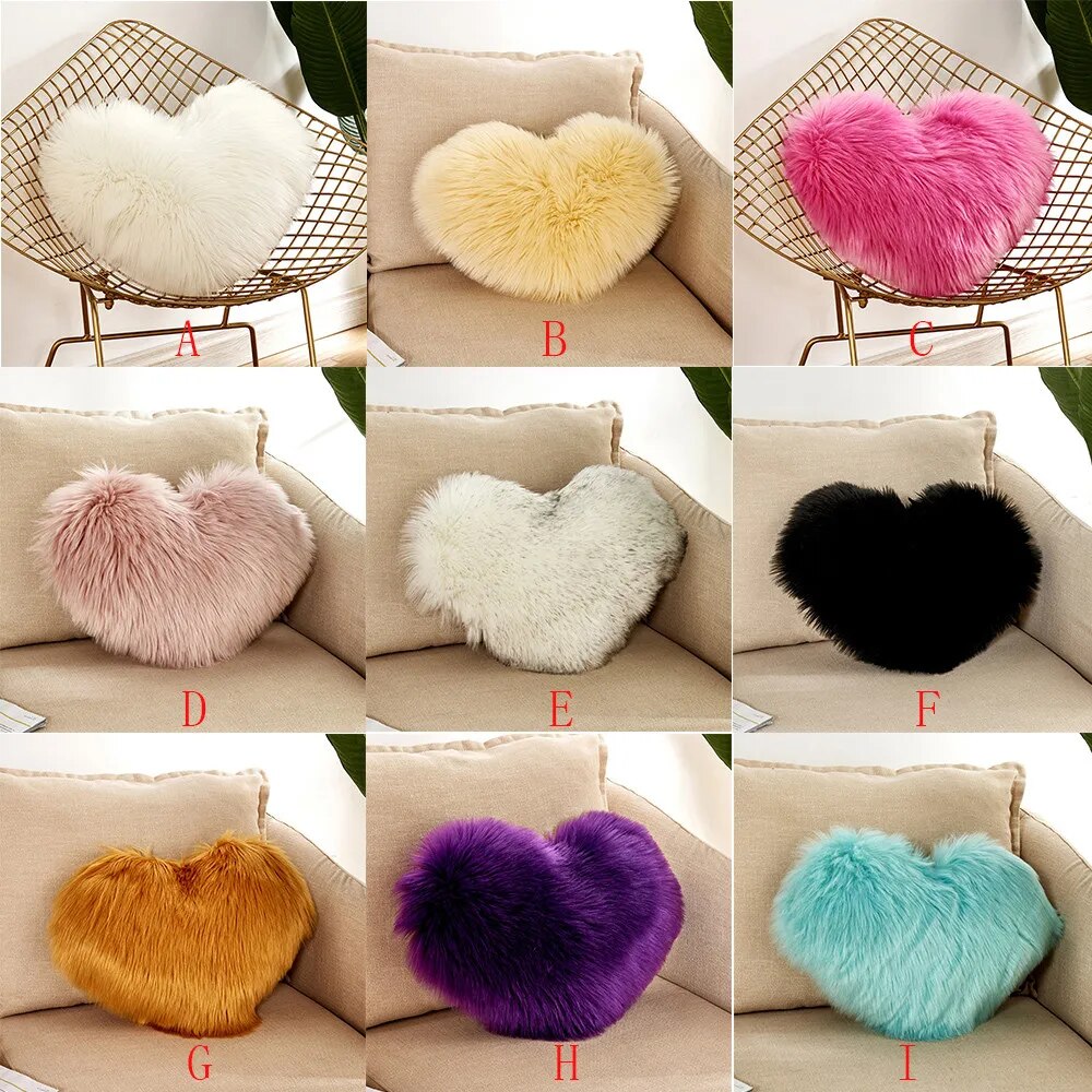 Pink Heart Shape Throw Pillow Sofa Car Seat Cushion Stuffed Plush Doll Toy Cushion Home Decoration Cushions Wedding Lovers Gift