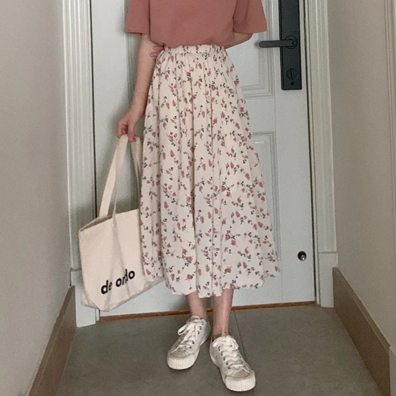 Adira A Line Bloom Midi Skirt