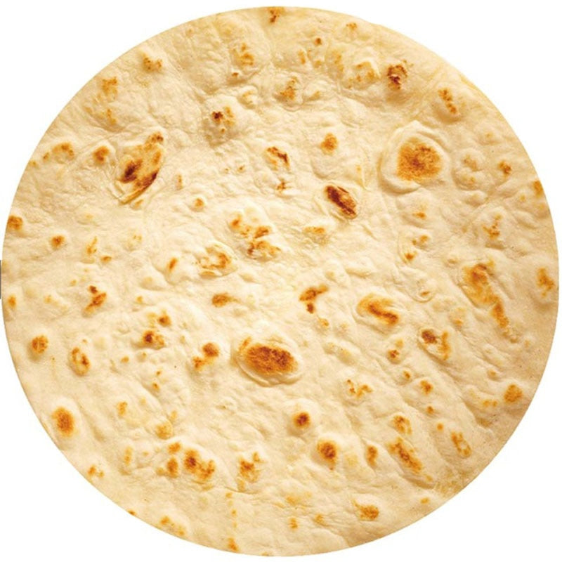 Warm coral fleece tortilla pizza blanket 200Gsm round shape lavash wool sofa plaid plush bedspread winter throw blanket