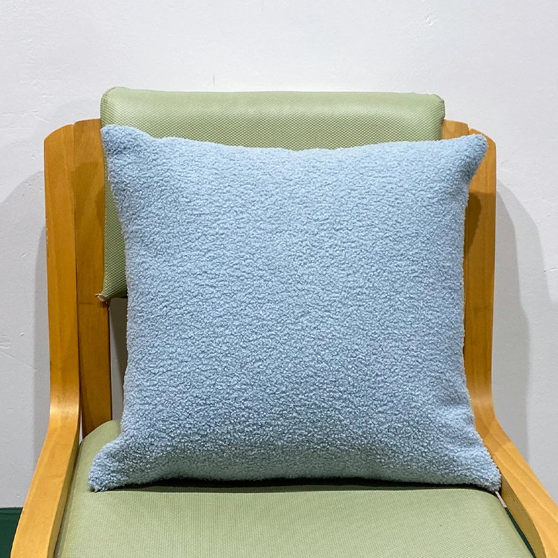 Cozy Teddy Faux Fur Cushion Cover, Plush Pillow Cover for Sofa, Living Room Decorative, Nordic Home Decor, 45*45