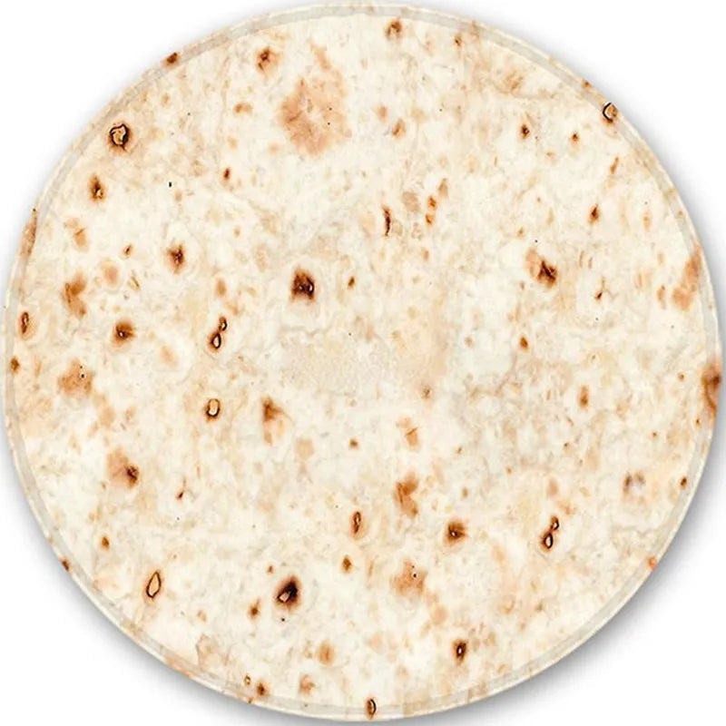 Warm coral fleece tortilla pizza blanket mexican round shape lavash wool sofa plaid plush bedspread winter throw blanket