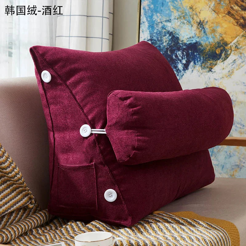 Bed Triangular Cushion Chair Bedside Lumbar Chair Backrest Lounger Lazy Office Chair Reading Living Room Pillow Household Decor