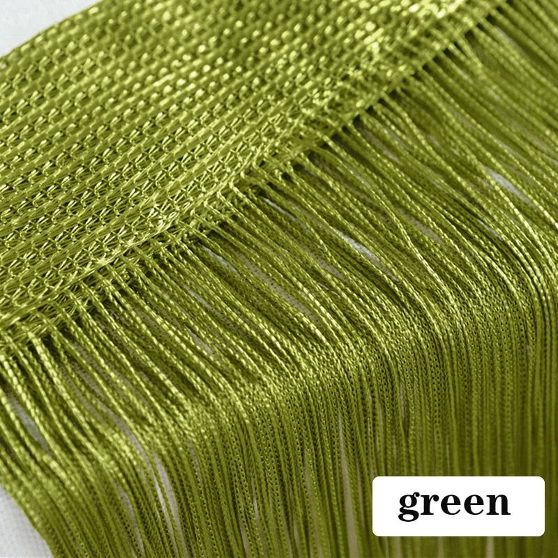 100CM X 200CM Thread Curtains Screen Ribbon String Divider Blind for Living Room Door Wall Window Panel Tassel Curtain