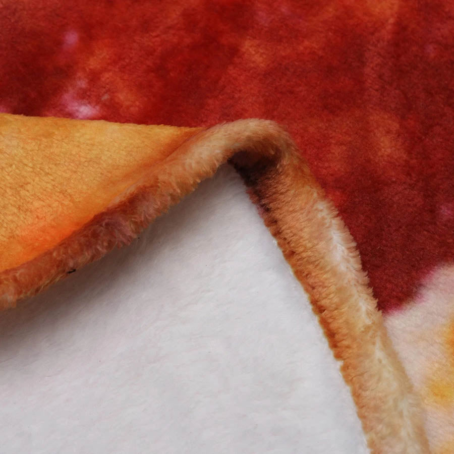 Warm coral fleece tortilla pizza blanket 200Gsm round shape lavash wool sofa plaid plush bedspread winter throw blanket
