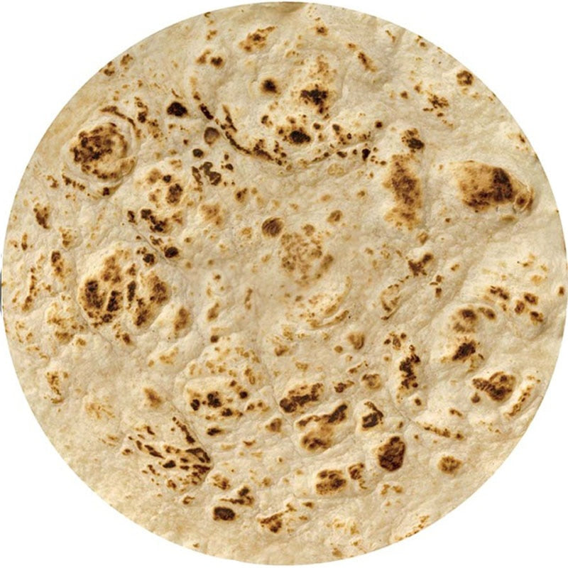 Warm coral fleece tortilla pizza blanket 200Gsm round shape lavash wool sofa plaid plush bedspread winter throw blanket