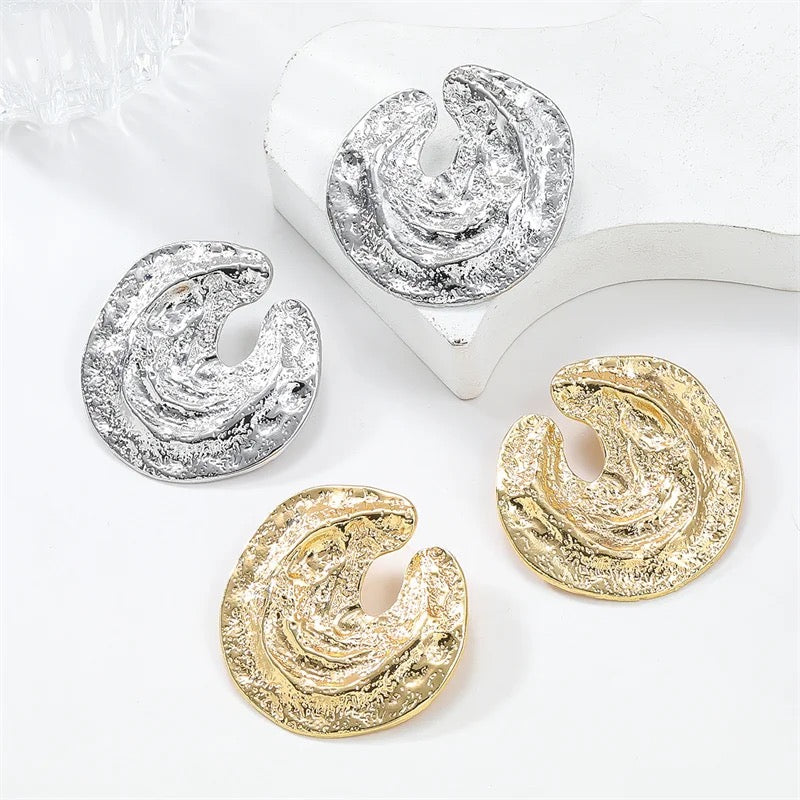 Large Round Spiral Earrings