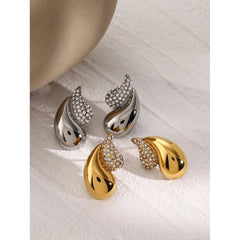 Double Layer Drop Rhinestones Earrings
