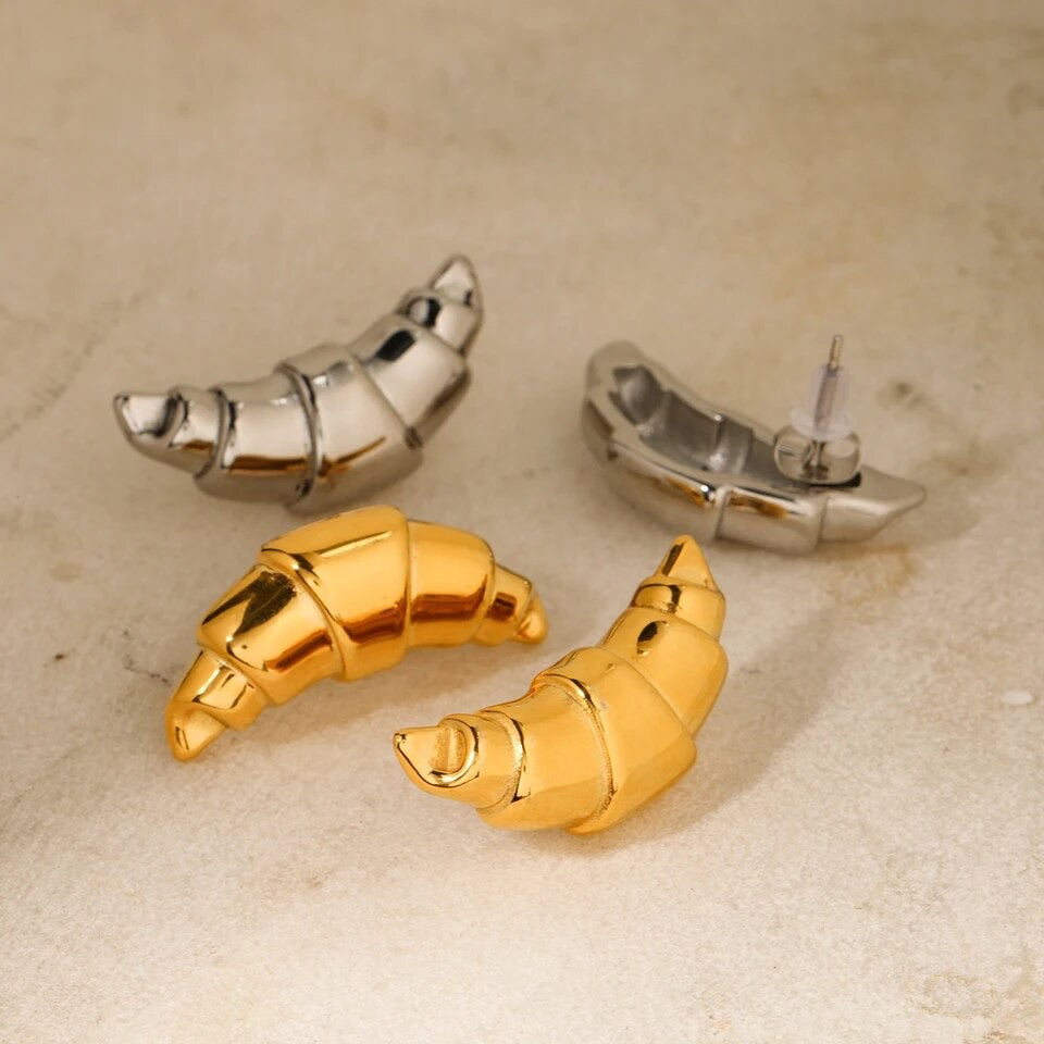 Horn Metal Chunky Earrings
