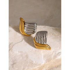 Gold And Sliver Color Stud Earrings