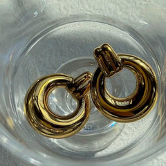 Door knocker statement earrings