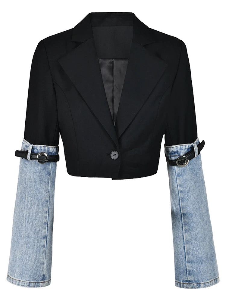 Emmy Denim Belt Blazer