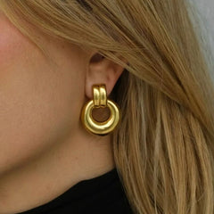 Door knocker statement earrings
