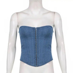 Riley Denim Corset Top