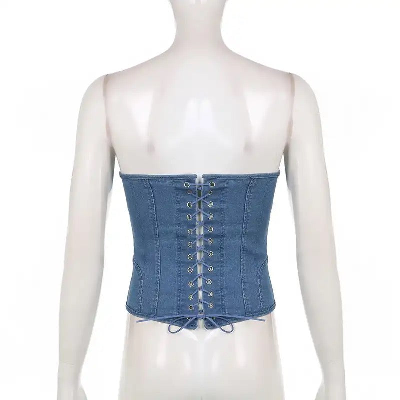 Riley Denim Corset Top