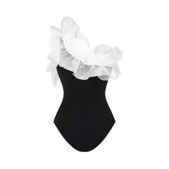 French Retro One-Piece Swimsuit