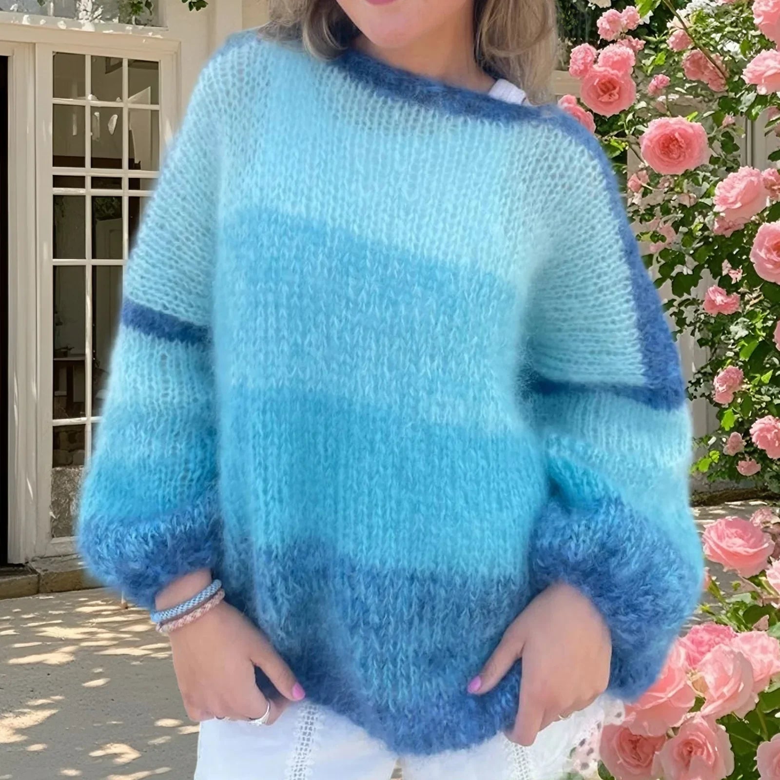 Striped Fuzzy Sweater
