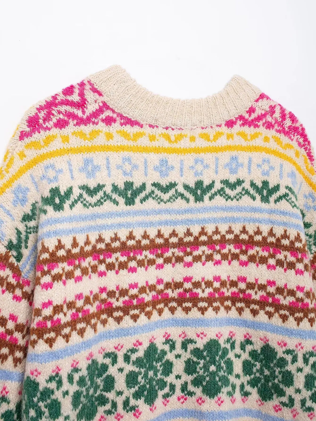 Colorful Jacquard Knitted Sweater