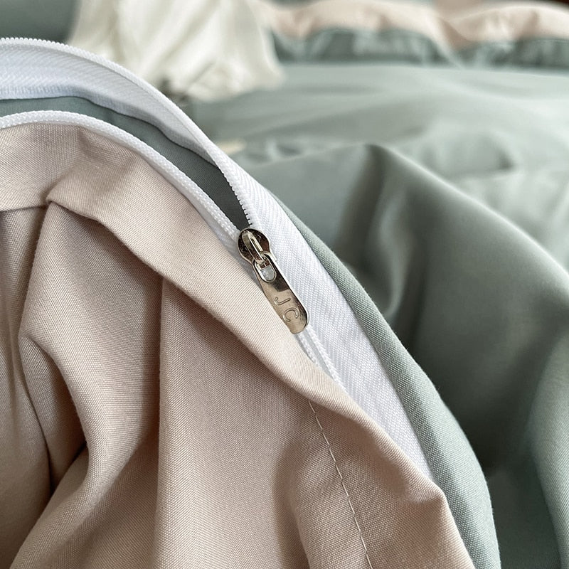 Solid Color Duvet Cover Set Single Double King Size Quilt Cover Set  Bed Hotel Home Skin Friendly Fabric Bedding Sets
