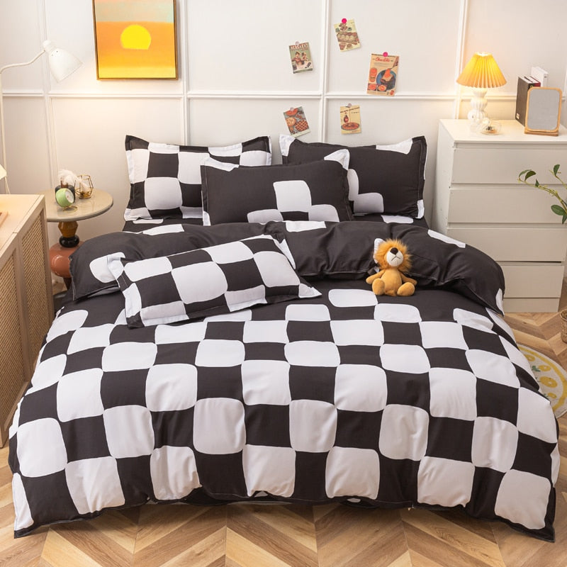 Strawberry Bedding Set Double Sheet Soft 3/4pcs Bed Sheet Set Duvet Cover Queen King Size Comforter Sets For Home For Child