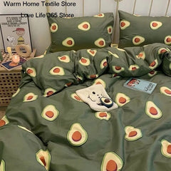 Euro Nordic Blue Solid Home Bedding Set Simple Soft Duvet Cover Set With Sheet Comforter Covers Pillowcases Bed Linen