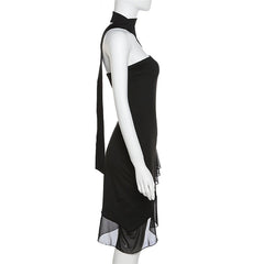 Draped Frill Tube Mini Dress