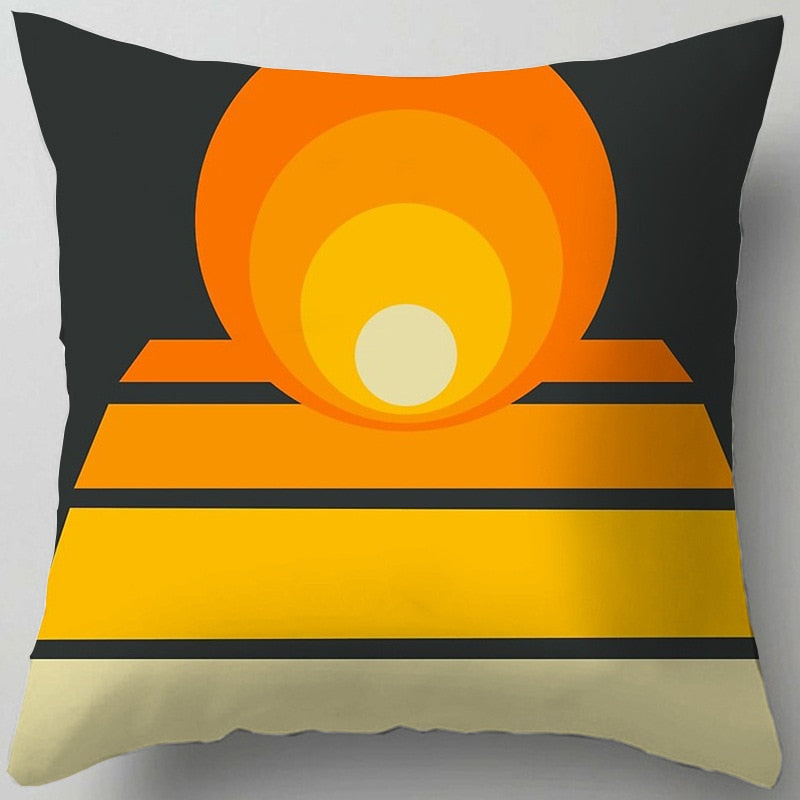 Luxury Plush Cushions Case Orange Yellow Brown Nordic Geometry Pillows Case Modern Abstract Decor Throw Pillows Home Office Sofa