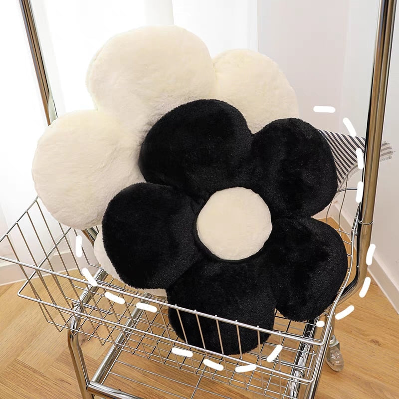 35/50cm Ins Cute Stuffed Five Petal Flower Pillow Beautiful Flower Plush Seat Cushion Sunflower Comfortable Pillow Home Decor