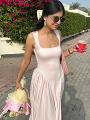 Chic Square Neck Summer Dress