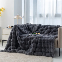 Imitation Rabbit Fur Plush Blanket, Throw Blanket, Warm, Super Comfortable, Bed, Luxury, Warm, Sofa Cover, 130x160cm, Winter