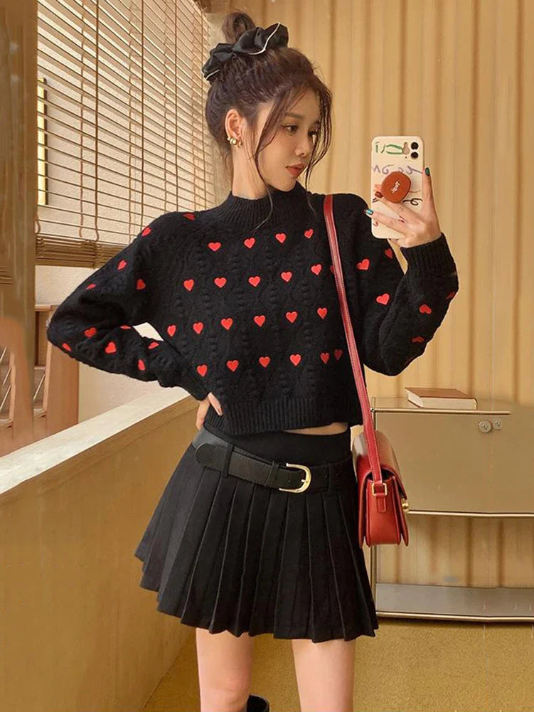 Heart Cable Knit Sweater