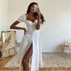 Bells Button Down Split Dress