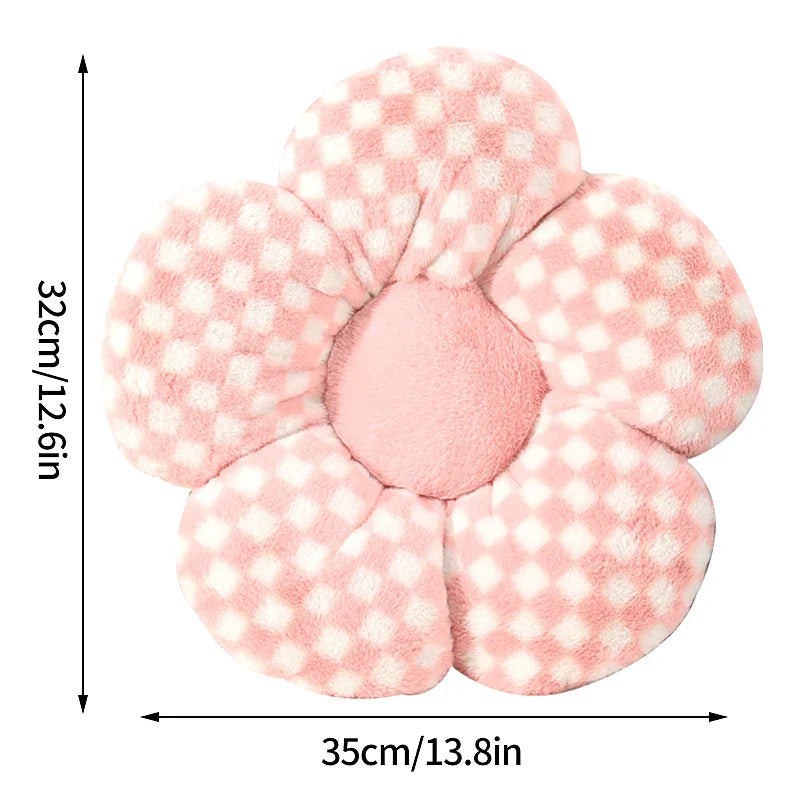 Plush Flower Cushion INS Cute Sofa Sunflower Throw Pillow Office Chair Lumbar Support Pillow Plush Car Seat Cushion