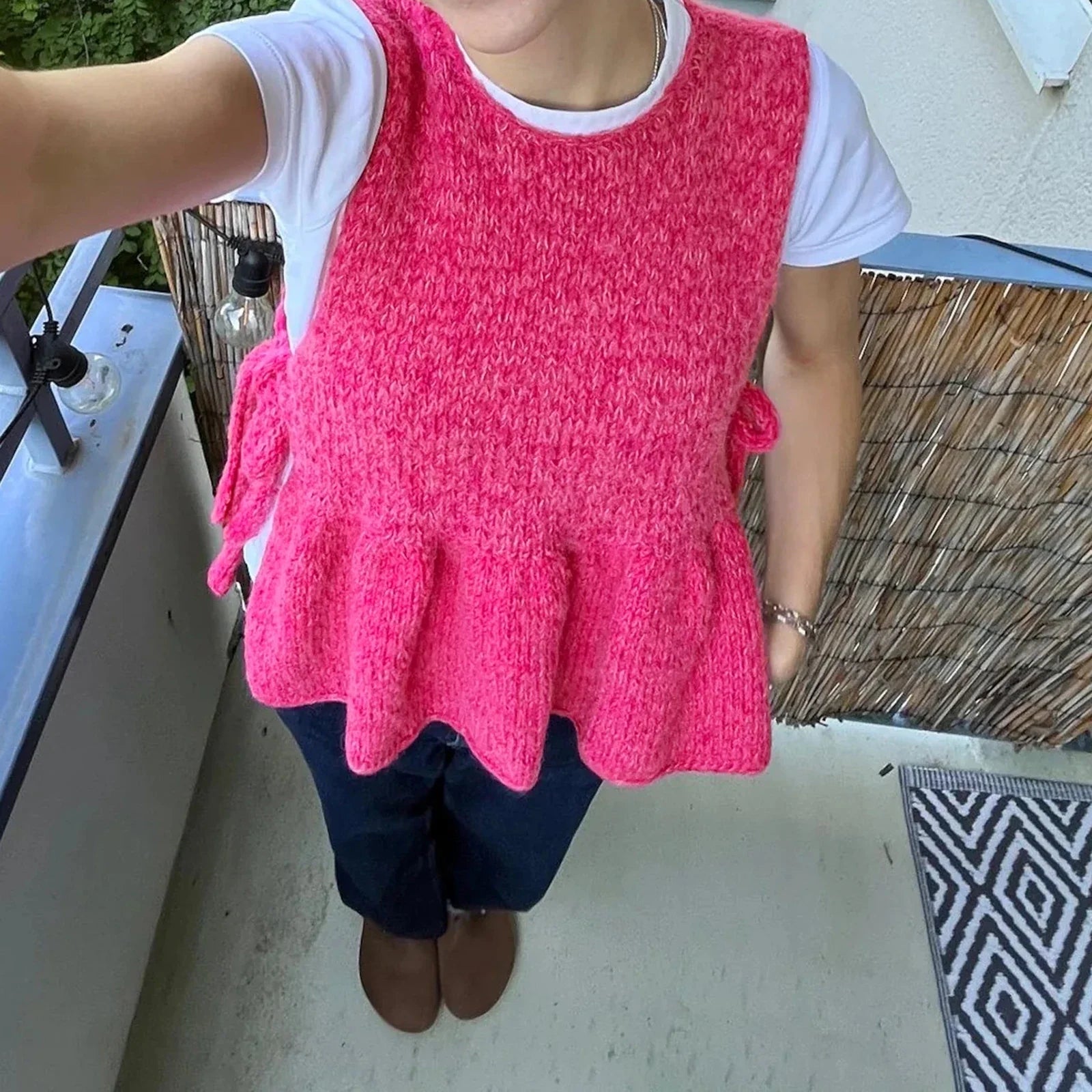Knit Sweater Tie-up Vest