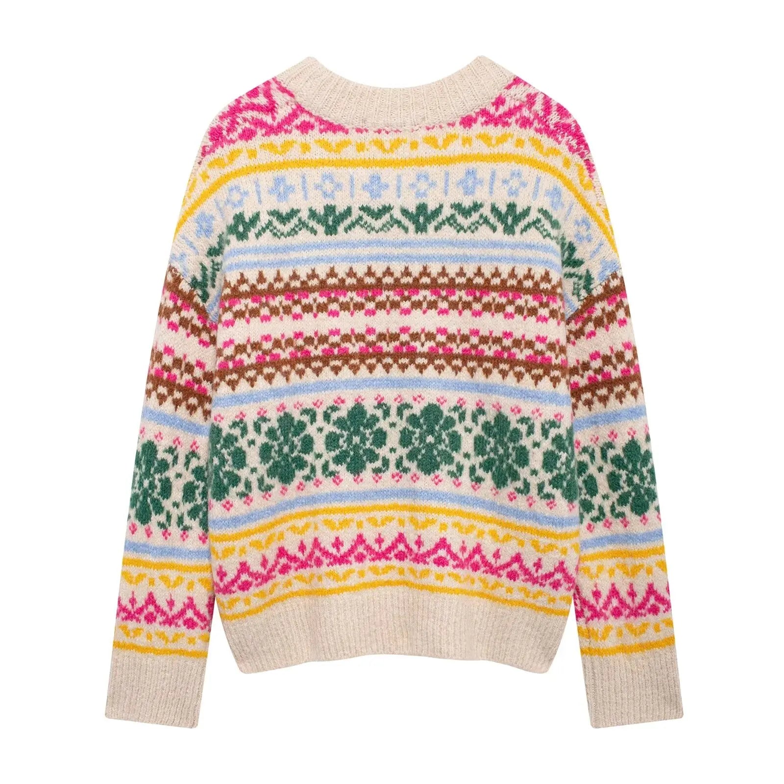 Colorful Jacquard Knitted Sweater