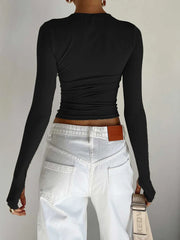 Lenny Thumbhole Crew Neck Top