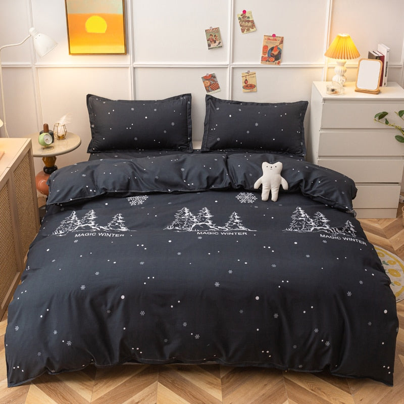 Strawberry Bedding Set Double Sheet Soft 3/4pcs Bed Sheet Set Duvet Cover Queen King Size Comforter Sets For Home For Child