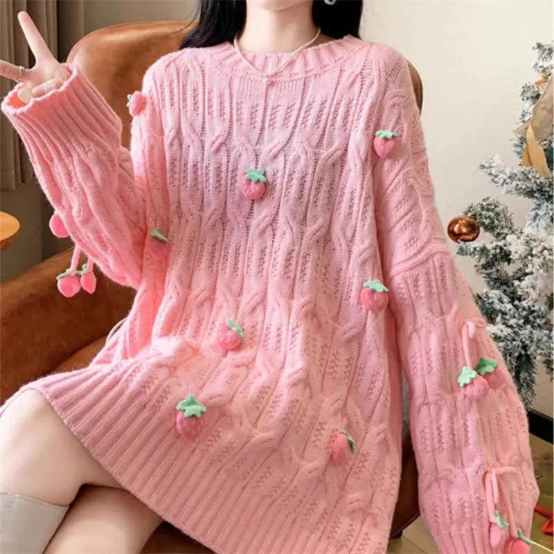 Strawberry Tassel Sweater