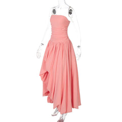 Strapless Puffed Maxi Dress