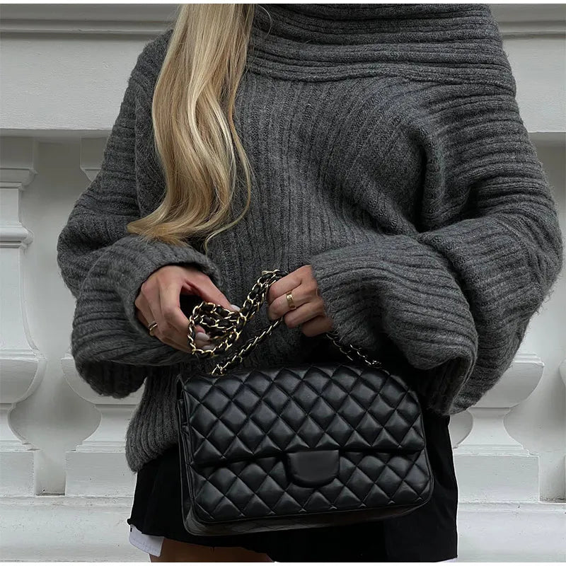 Sculpted Serenity Slash Neck Sweater