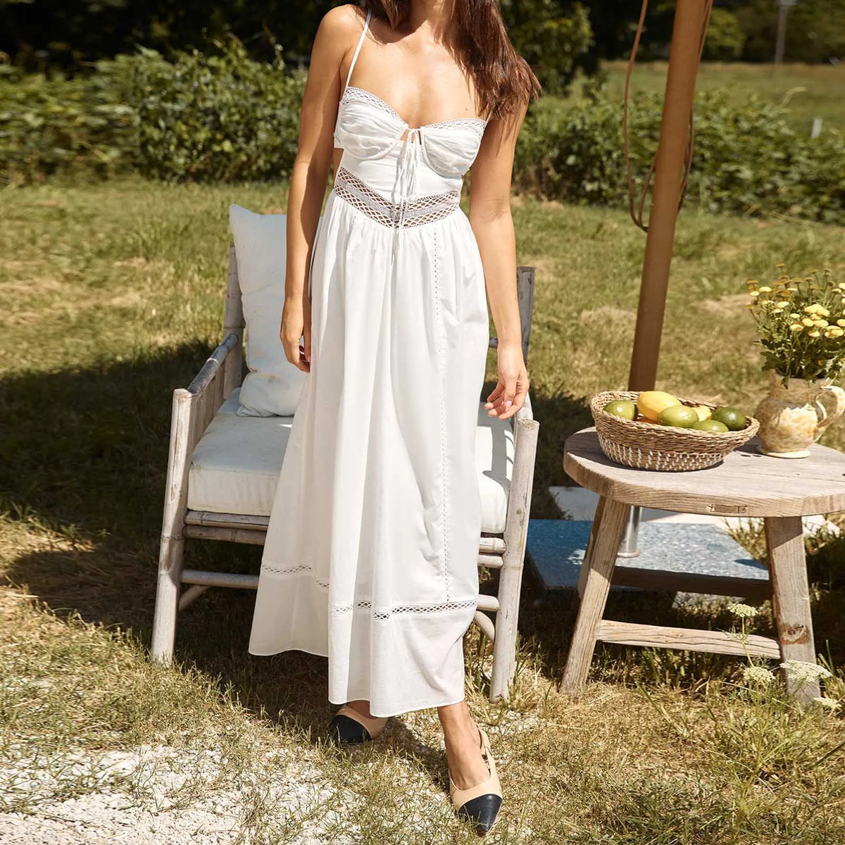 White Long Cami Dress