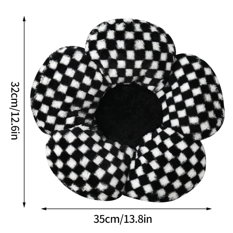 Plush Flower Cushion INS Cute Sofa Sunflower Throw Pillow Office Chair Lumbar Support Pillow Plush Car Seat Cushion