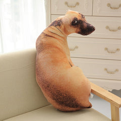 HOT 3D Lifelike Animal Cute Bend Dog Printed Throw Pillow Funny Dog Head Cosplay Children Favorite Toy Cushion for Home