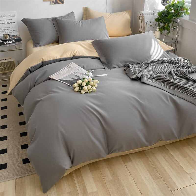 Girls Bedding Sets Kawaii Seersucker Bed Sheet Pillowcase Solid Color Duvet Cover Cute Home Decoration
