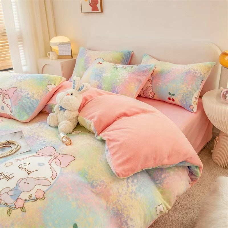 High Quality Winter Warm Thicken Super Soft Velvet Plush Duvet Cover King Queen Size Fine Coral Fleece Quilt Cover No Pillowcase