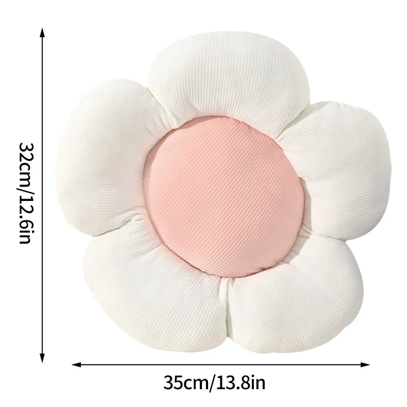 Plush Flower Cushion INS Cute Sofa Sunflower Throw Pillow Office Chair Lumbar Support Pillow Plush Car Seat Cushion
