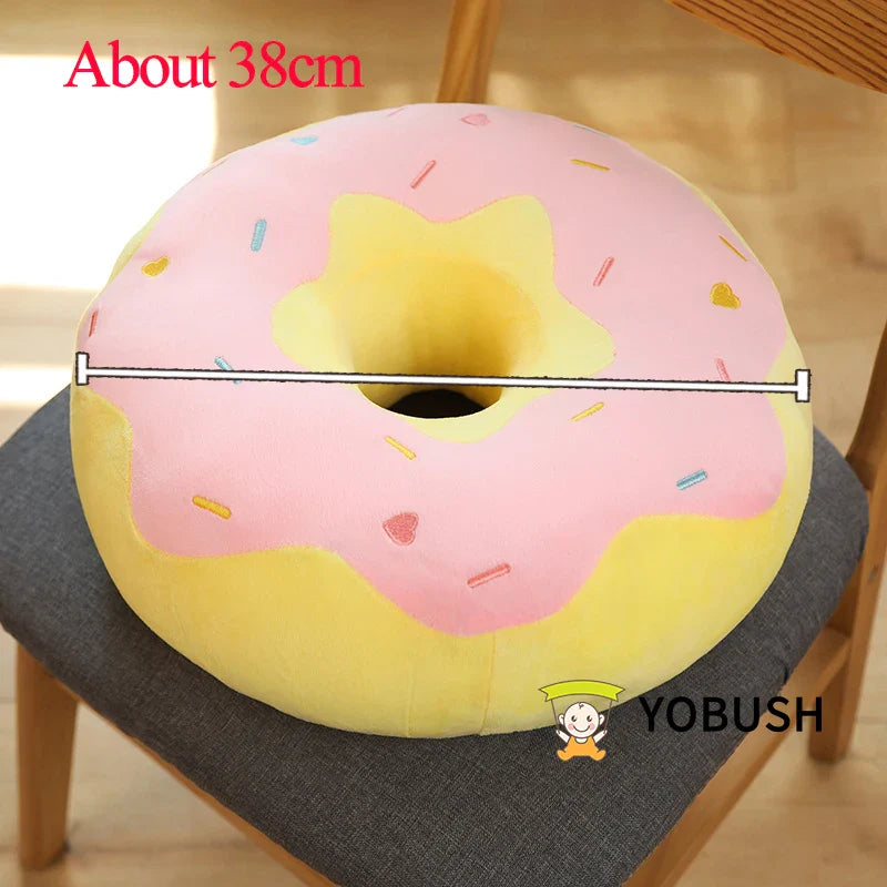 Candy Colors Donut Plush Pillow Floor Chair Round Sitting Seat Cushion Soft Creative Snack Food Throw Pillow For Kids Birthday