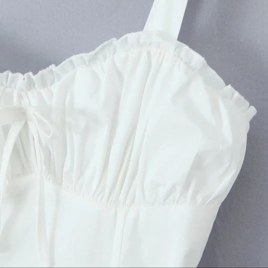 White Corset Strap Romper
