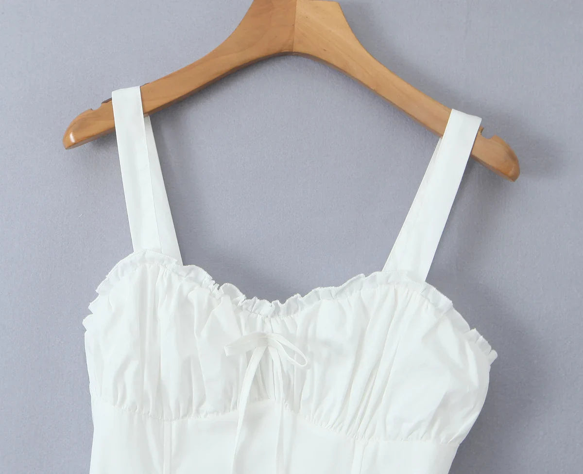 White Corset Strap Romper